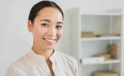 Close-up of beautiful businesswoman