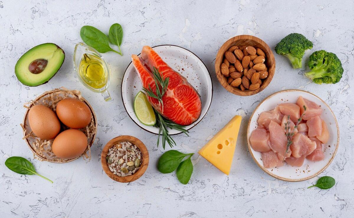 Flat lay delicious food arrangement